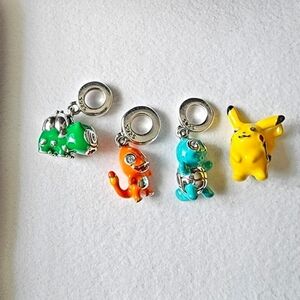 New Pokémon silver charms bundle of 4 for  jewelry bracelet